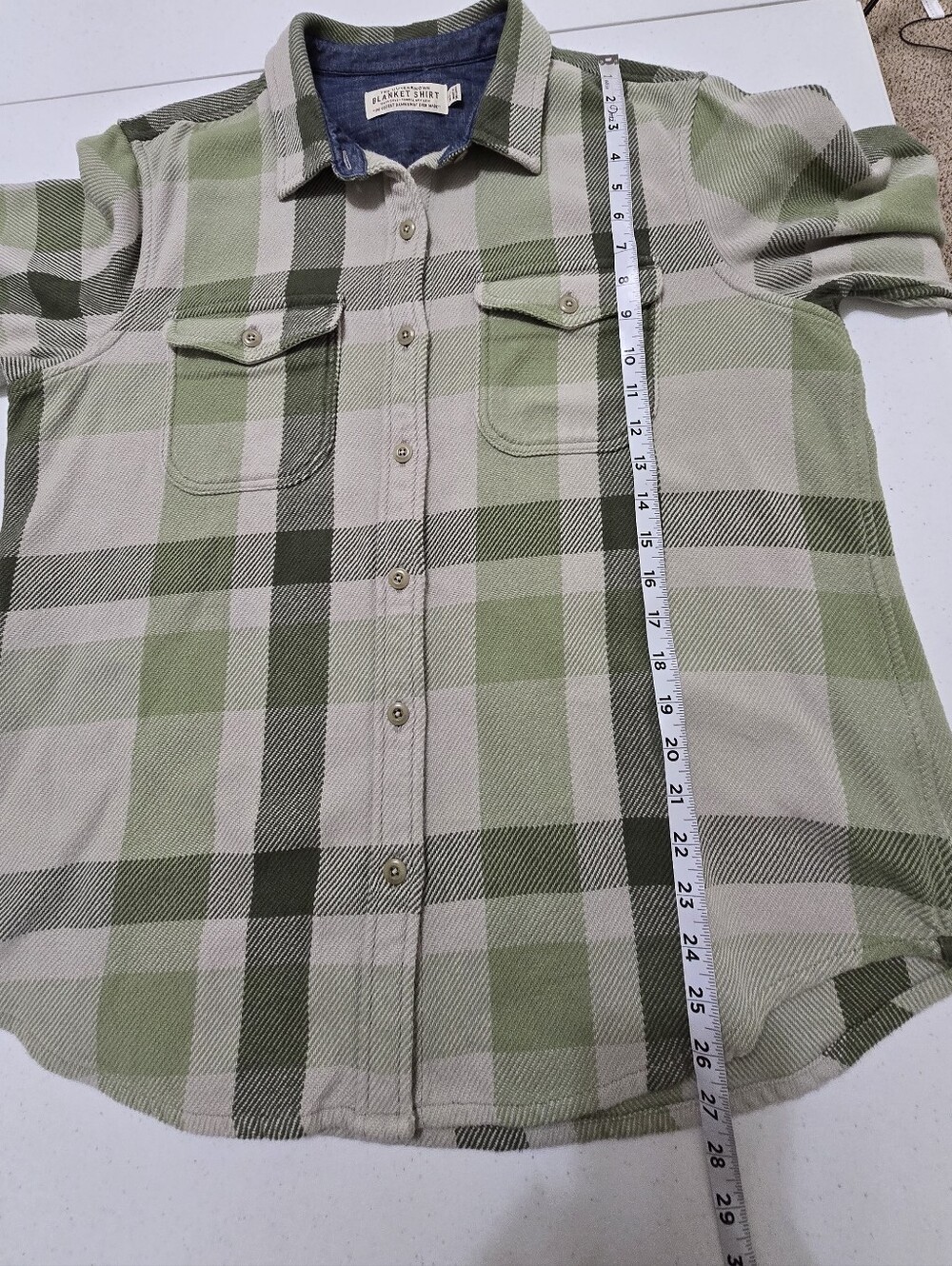 Outerknown Blanket Shirt Fen Sage High Plaid Women's M/L Surfer Beach - Picture 5 of 10